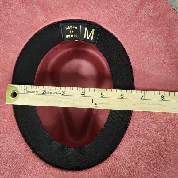 Womens Cowgirl Hat Medium Pink Felt Butterfly Bee Floral Burnt Painted Western - Picture 8 of 14